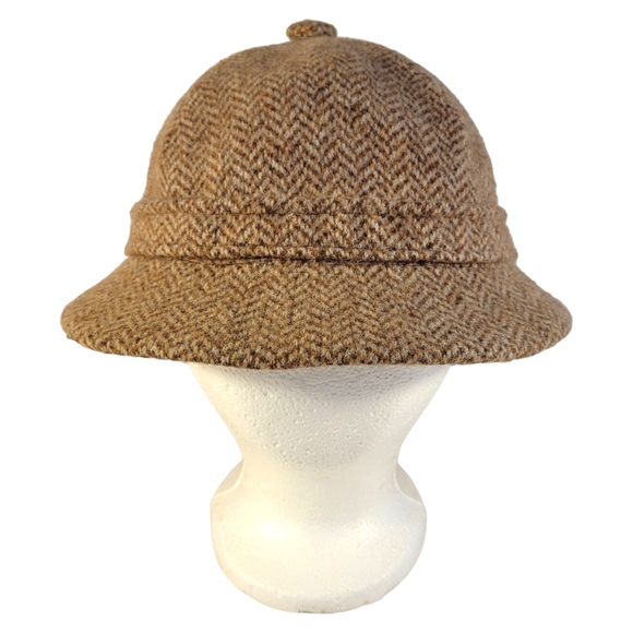 Kangol Vintage Tweed Herringbone Clipper Bucket Sherlock Holmes Vibes Hat - Picture 6 of 14